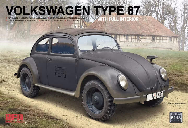 Rye Field Model 1/35 Volkswagen Type 87 w/ Full Interior 5113